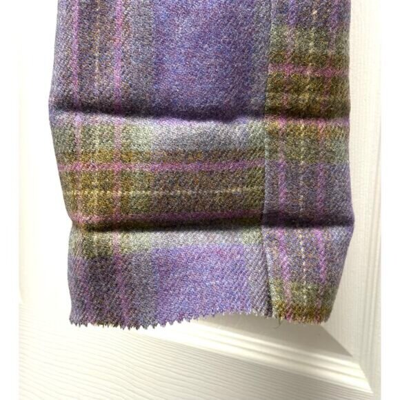 NWOT Wool Plaid Pants Bills Khakis Purple Green Tartan Unhemmed Men’s Size 33 - Picture 3 of 7